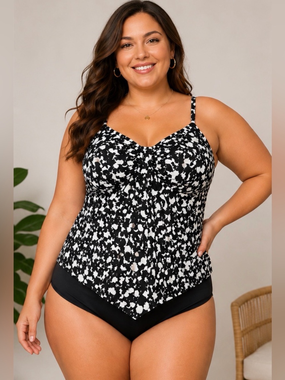 Magic Suit Tankini Swim Set Plus Size 12/14 Trimshaper Bottoms Tummy Control